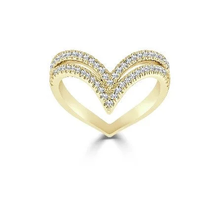 Heart - Shaped Women's Diamond Rings in Rose Gold for a Romantic and Symbolic Gift14KYG 0.50CTW BR DIA DBL V CURVE WEDDING BAND