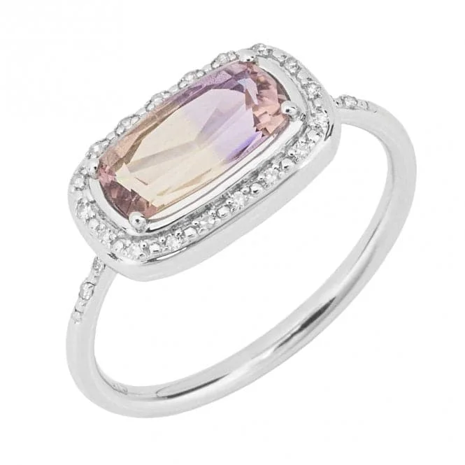 Chunky Fashion Rings in Copper with Geometric Patterns for a Bold AccessoryElongated Bi-Colour Ametrine Diamond White Gold Surround Ring GR609