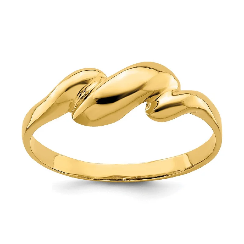 Magnetic Fashion Rings in Stainless Steel with a Modern, Interlocking Design14k Yellow Gold Curl-top Dome Ring