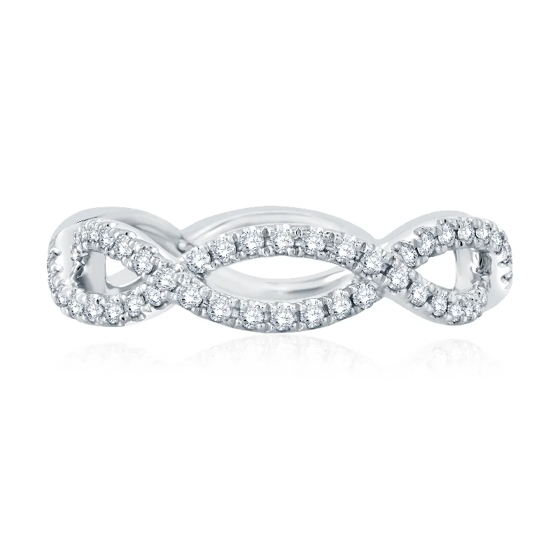 Women's Diamond Rings with Side - Stone Pave Setting for a Sparkling and Continuous Shine14KYG 0.69CTW BR DIA TWISTED OPEN DIA WOMENS BAND SIZE 5