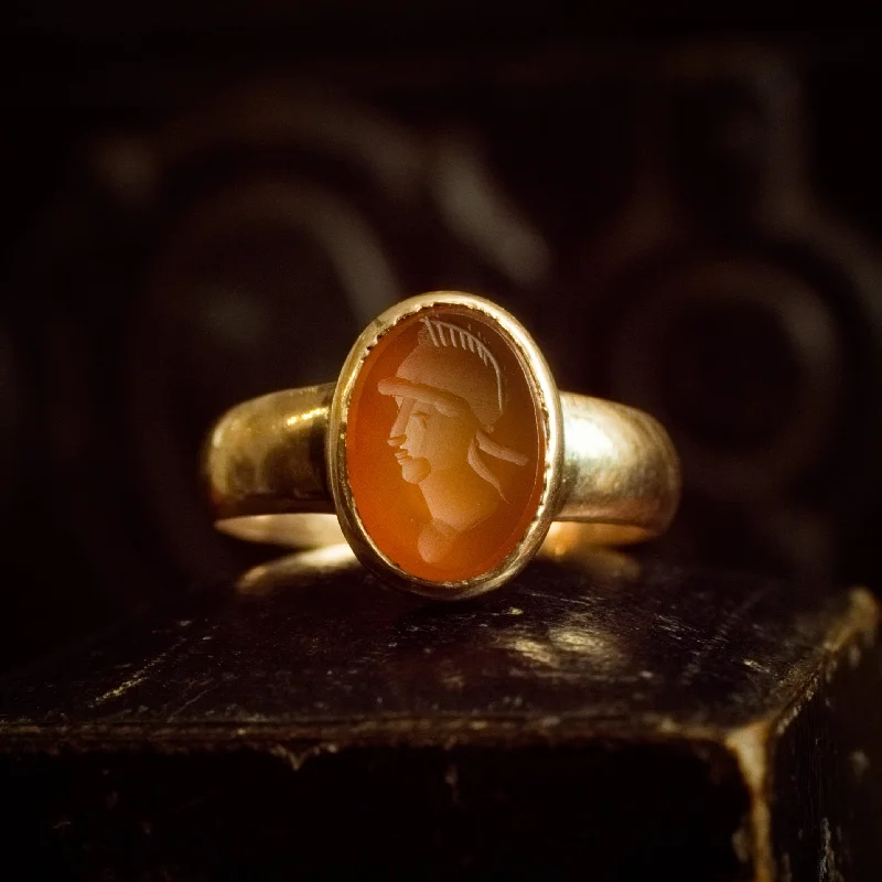 Women's Rings with Birthstones for a Personalized TouchHeroic Antique Carnelian Intaglio Ring