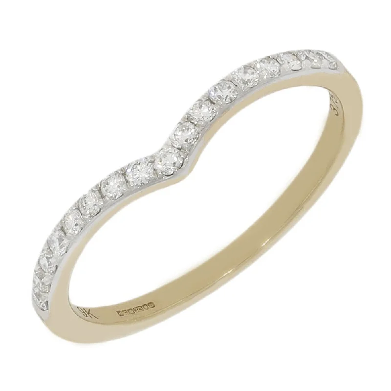 Marquise - Cut Women's Diamond Rings in Palladium for a Unique and Elongated Shape9ct Yellow Gold 0.20cts Diamond Set Wishbone Ring