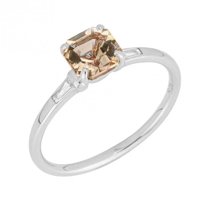 LED - Lit Fashion Rings in Plastic with Color - Changing Effects for a Futuristic LookAsscher Cut Morganite Trapeze Cut Diamond White Gold Ring GR602P