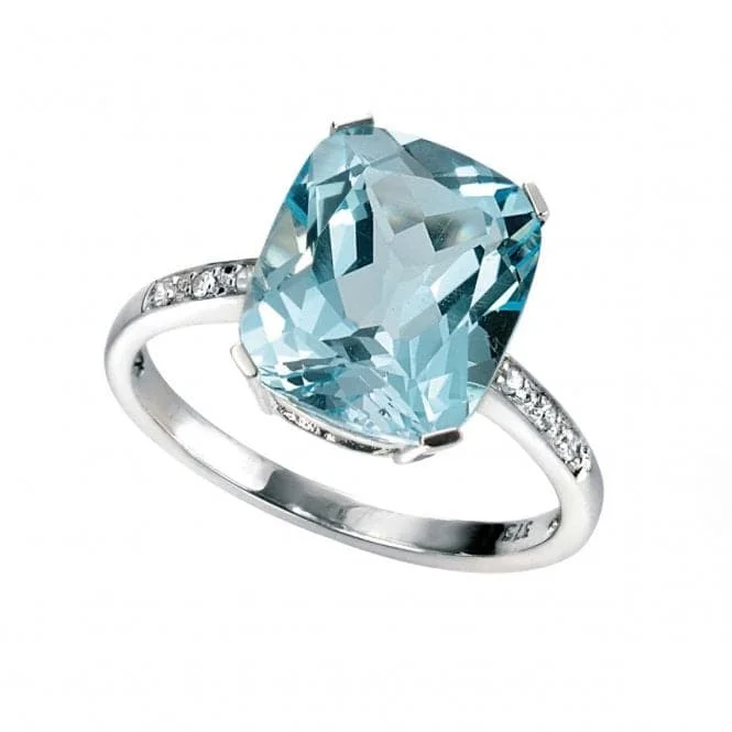 LED - Lit Fashion Rings in Plastic with Color - Changing Effects for a Futuristic LookElements White Gold Sky Blue Topaz Diamond Ring GR224TZ477