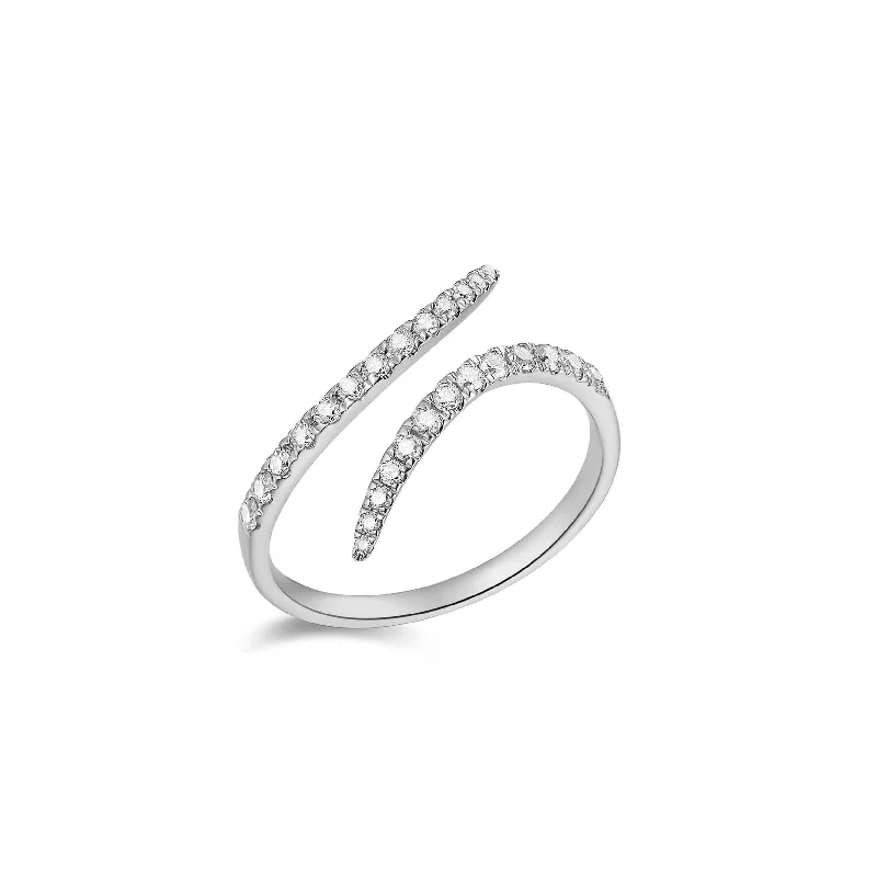 Fashion Rings with Initial Charms in Silver - Plated Metal for a Custom AccessoryPetite Diamond Swirl Fashion Ring