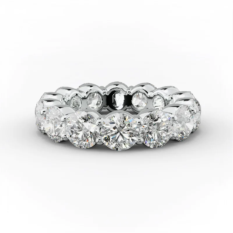 Marquise - Cut Women's Diamond Rings in Palladium for a Unique and Elongated Shape7.0 Carat Round Diamond Classic Eternity Band Shared Prong