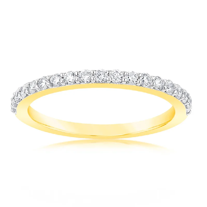 Cushion - Cut Women's Diamond Rings in Platinum with a Soft and Romantic AppearanceLuminesce Lab Grown 1/3 Carat Diamond Eternity Straight in 18ct Yellow Gold