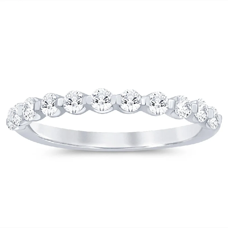 Channel - Set Women's Diamond Rings with Diamonds Securely Held in a Metal Groove for DurabilityLuminesce Lab Grown Diamond 1/2 Carat in 18ct White Gold