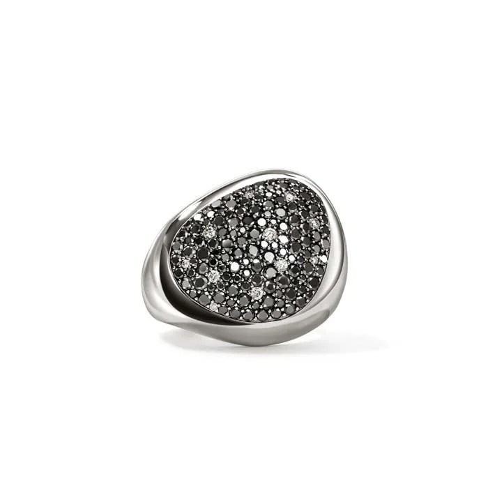 Open - Band Fashion Rings in Sterling Silver with Gemstone InlaysJohn Hardy Black Sand Pebble Ring in Sterling Silver