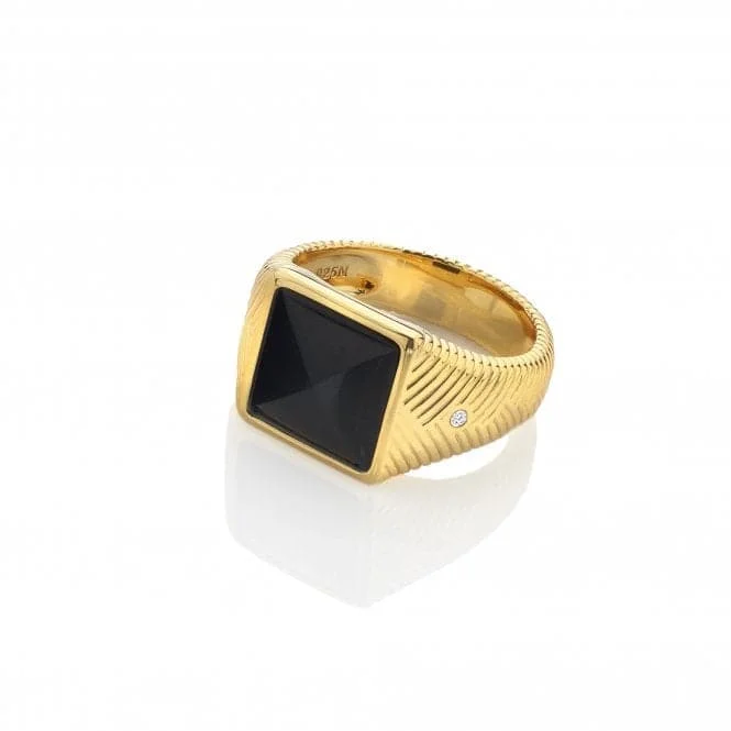 LED - Lit Fashion Rings in Plastic with Color - Changing Effects for a Futuristic LookBlack Onyx Signet Ring DR256