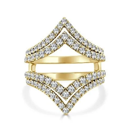 Marquise - Cut Women's Diamond Rings in Palladium for a Unique and Elongated Shape14KYG 1CTW 76RD DIA  DOUBLE V COUNTOUR JKT BAND