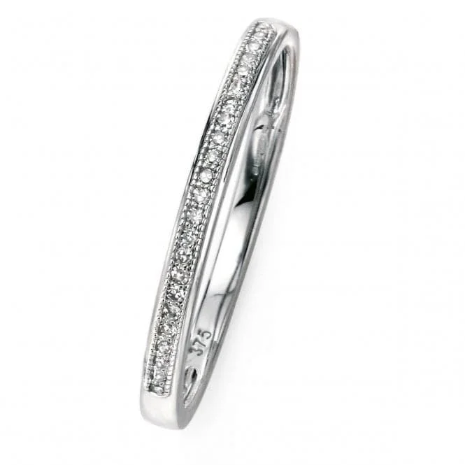 Geometric - Shaped Fashion Rings in Titanium with Iridescent InlaysElements 9ct White Gold Pave Set Diamond Ring GR512