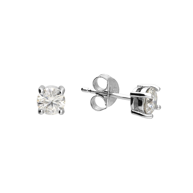 Adjustable - Back Crystal Stud Earrings in Clear for a Sparkling and Versatile PieceSterling Silver Moissanite Stud Earrings