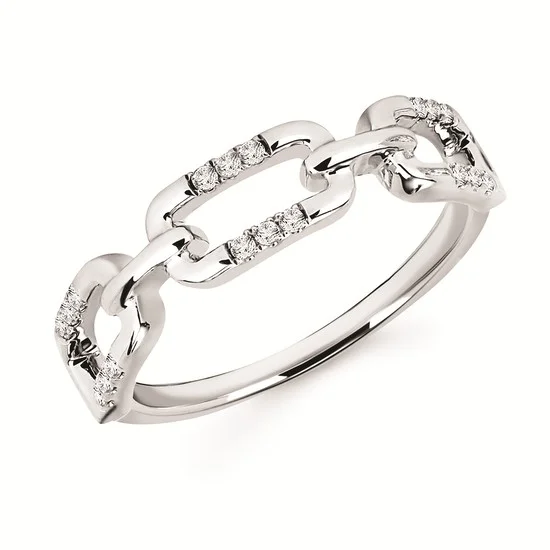 Minimalist Fashion Rings in Stainless Steel with a Single Solitaire CrystalWhite Gold Diamond Fashion Ring