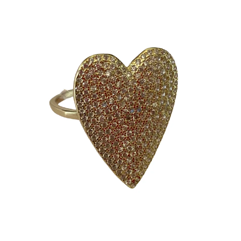 Chunky Fashion Rings in Copper with Geometric Patterns for a Bold AccessoryHeart CZ Ring