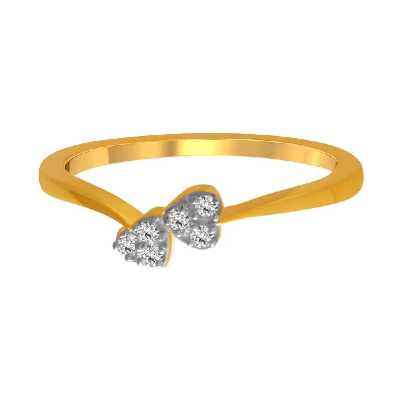 Princess - Cut Women's Diamond Rings in White Gold with a High - Clarity Diamond for a Modern Look14 K Gold  Dual  Heart Ring