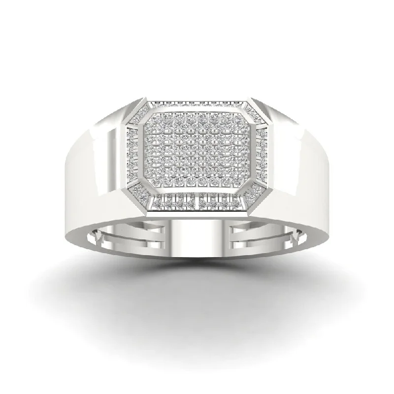 Marquise - Cut Women's Diamond Rings in Palladium for a Unique and Elongated ShapeSterling Silver 1/4ct TDW Diamond Men's Ring