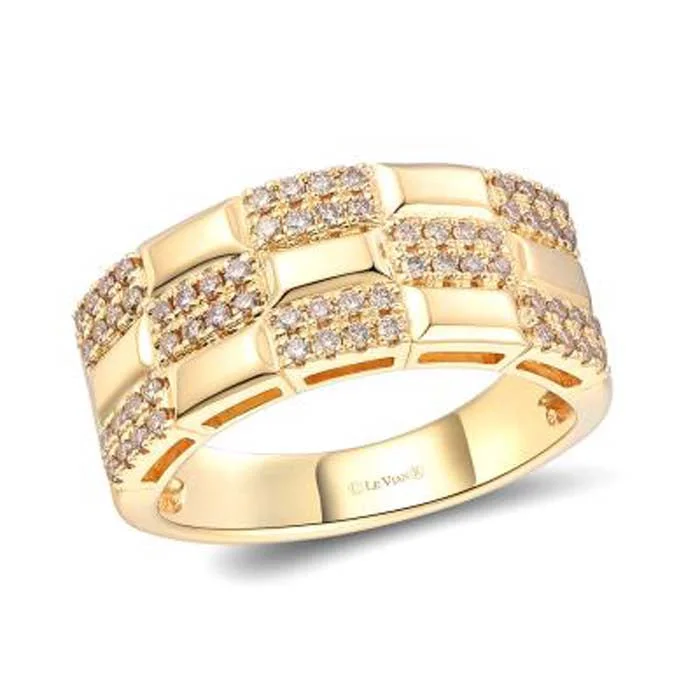 Open - Band Fashion Rings in Sterling Silver with Gemstone InlaysLe Vian Ring featuring Alternating Pattern Nude Diamonds in 14K Honey Gold