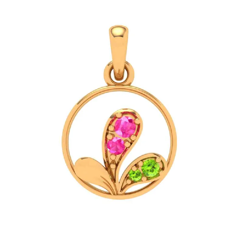 Pear - Shaped Women's Diamond Rings in Yellow Gold with a Single - Diamond Pendant Look14k Gemstone Studded Adorable Gold Pendant For You