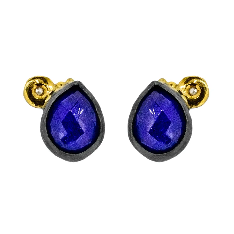 14K Gold Plated Heart - Shaped Stud Earrings for a Romantic and Feminine LookLapis Earrings