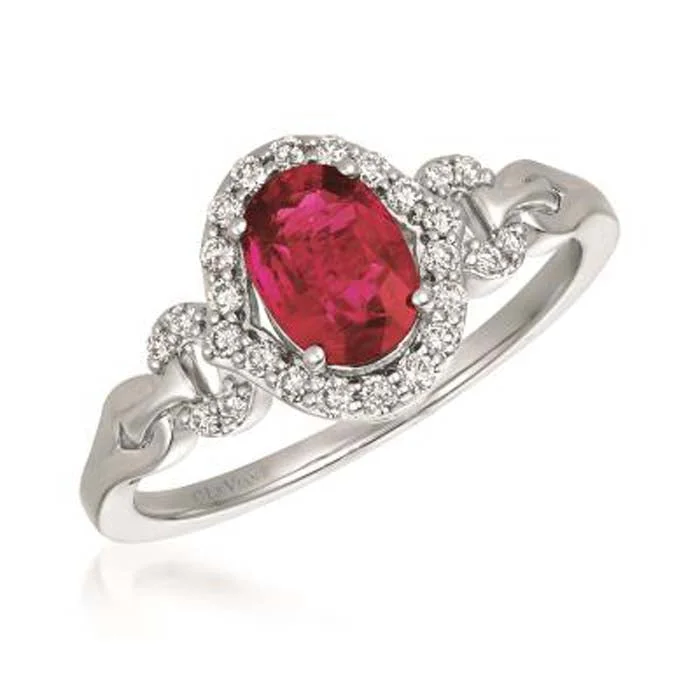 Open - Band Fashion Rings in Sterling Silver with Gemstone InlaysLe Vian Ring featuring Passion Ruby with Vanilla Diamonds in 14K Vanilla Gold