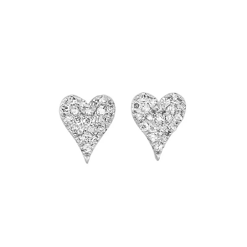 Heart - shaped diamond engagement ring with a hidden halo in 14K rose goldDiamond Heart Stud Earrings, 0.20cttw