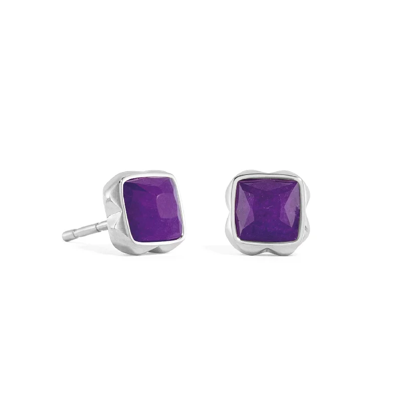 Amethyst - Gemstone Stud Earrings in Purple for a Sophisticated and Birthstone - Inspired PieceCoeur De Lion February Birthstone Purple Sugilite Stud Earrings