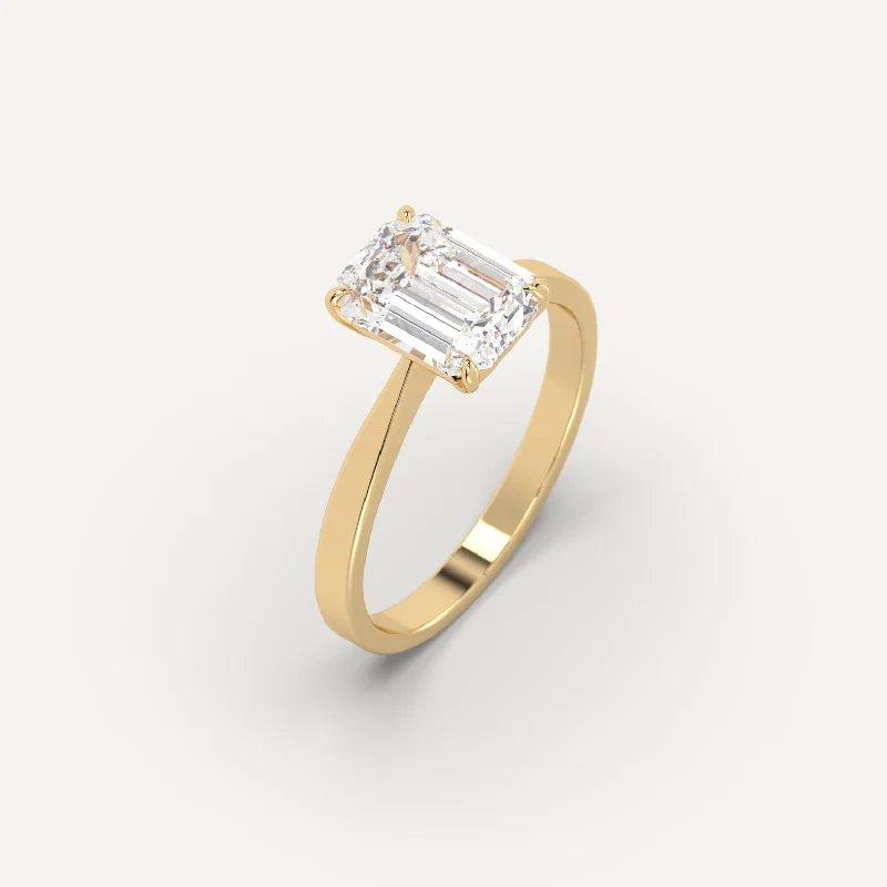 Men's Tourmaline Engagement Rings in 18K Two - Tone Gold with a Floral - Inspired Setting2 carat Emerald Cut Diamond Ring