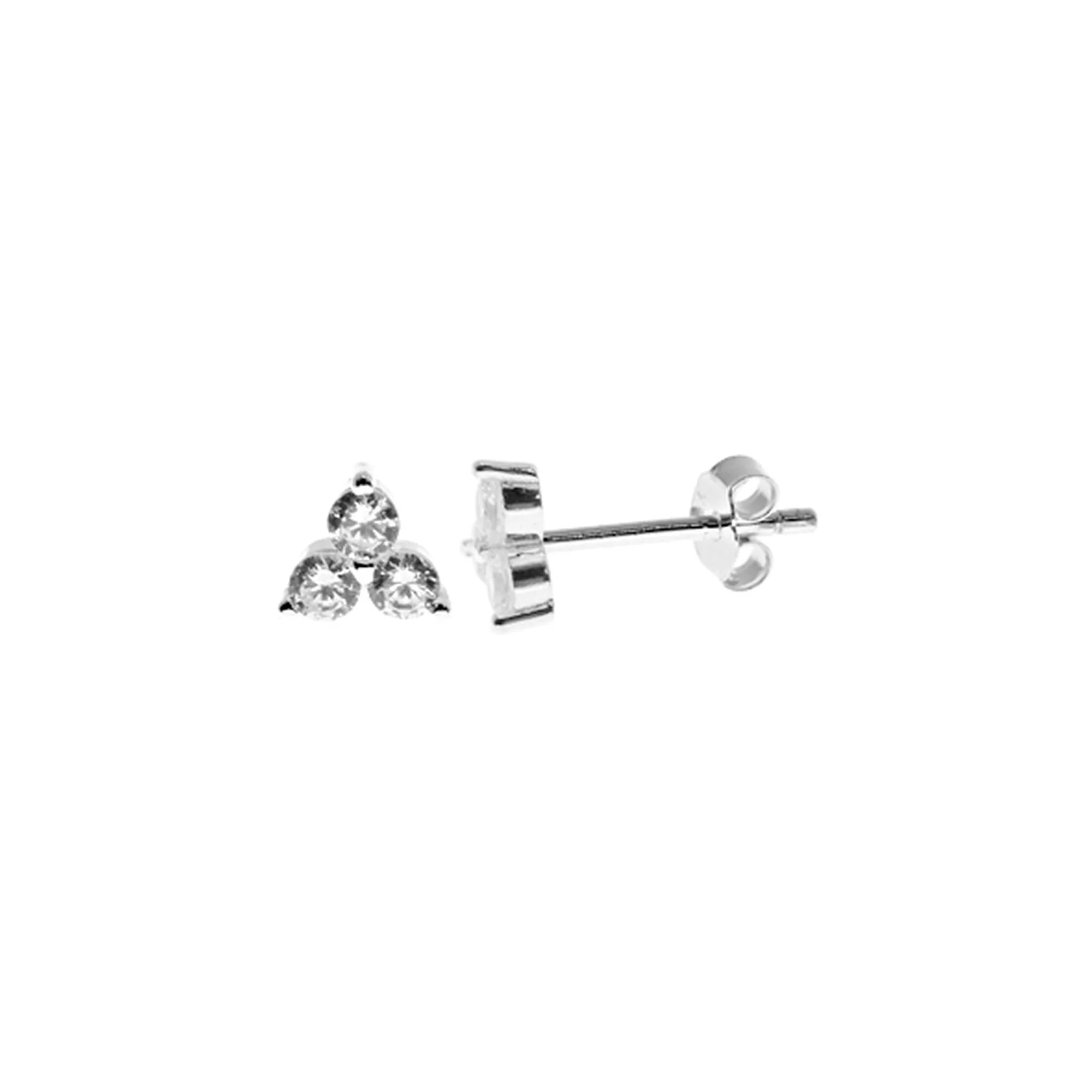 Kids' Plastic Animal - Shaped Stud Earrings in Bright Colors for a Fun and Safe AccessorySterling Silver Triple Cubic Zirconia Triangle Stud Earrings