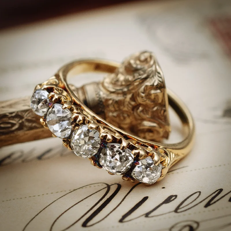 Women's Infinity Symbol Rings in Rose Gold for a Romantic TouchMmmmarvellously Majestic Antique Victorian Diamond Five-Stone Ring