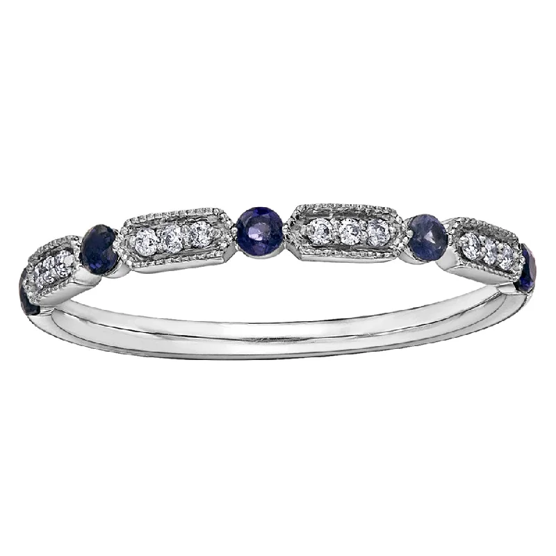 Cluster - Style Women's Diamond Rings with Multiple Small Diamonds Arranged in a Stunning PatternVintage Inspired Diamond and Tanzanite Band