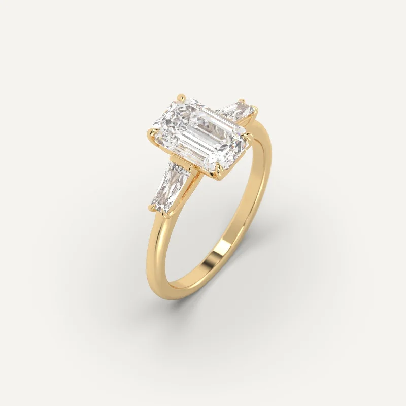 Men's Citrine Engagement Rings in Stainless Steel with a Stackable Band Design3 carat Emerald Cut Diamond Ring