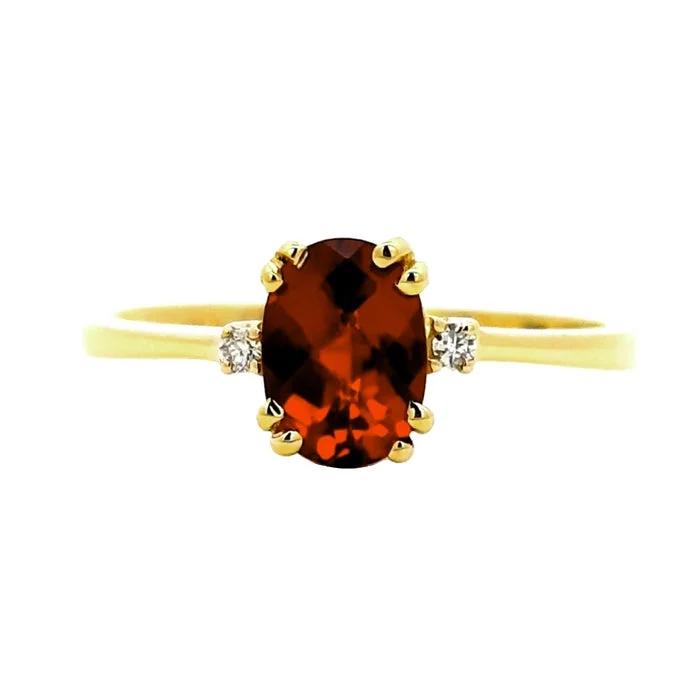 Open - Band Fashion Rings in Sterling Silver with Gemstone InlaysMountz Collection Garnet and Diamond Ring in 14K Yellow Gold