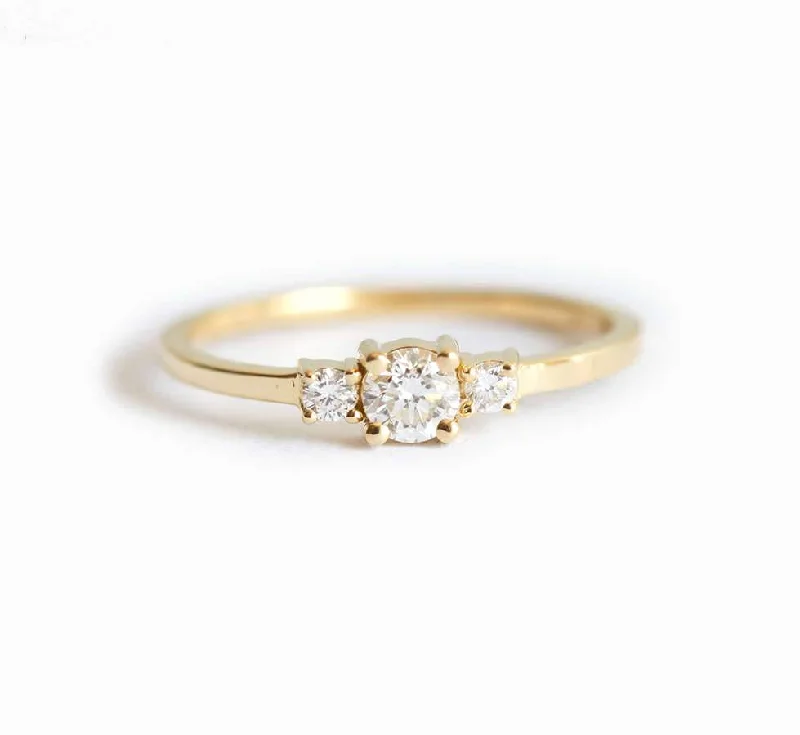 Cushion - Cut Women's Diamond Rings in Platinum with a Soft and Romantic AppearanceThree Diamond Ring, Three Stone Ring