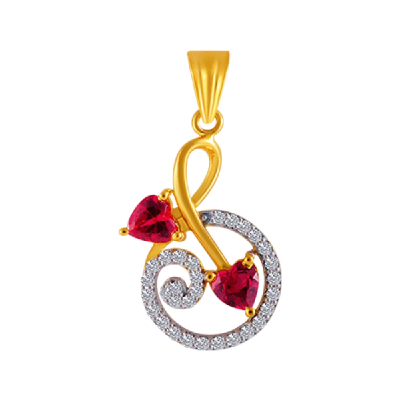 Halo - Style Women's Diamond Rings with a Center Diamond Surrounded by Smaller Diamonds in 18K Gold14KT (585) Yellow Gold And American Diamond Pendant For Women