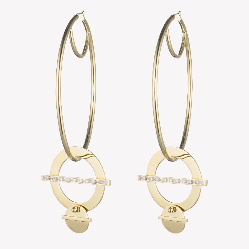 Gold hoop earringsCROSSBAR HOOP EARRINGS