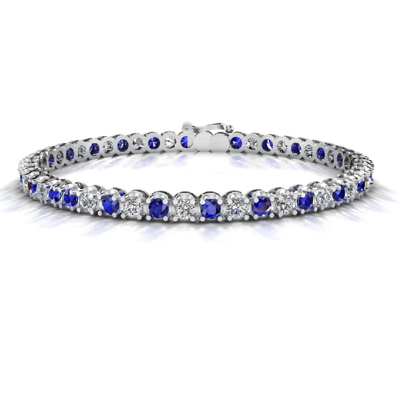 Children's Bangle Bracelets with Animal - Shaped Charms for a Cute AccessoryRound Brilliant Diamond and Sapphire Bracelet BR45558DS