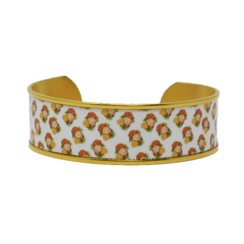 Large - Sized Women's Leather Cuff Bracelets with Studded Details for a Punk - Rock VibeWarm Summer Floral Cuff Bracelet