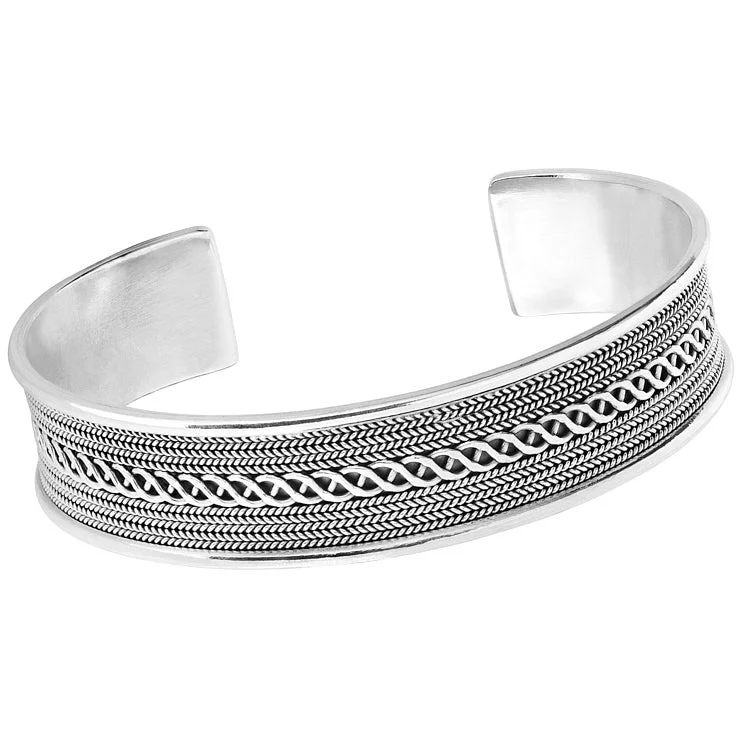 Bangle Sets with Mix - and - Match Patterns for a Versatile AccessoryChunky Celtic Silver Bangle for Men | Solid Heavy Braided Bangle Adjustable Size