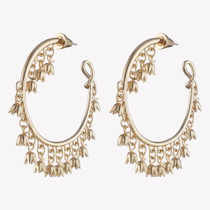 Diamond hoop earringsLILY OF THE VALLEY CHARM HOOPS