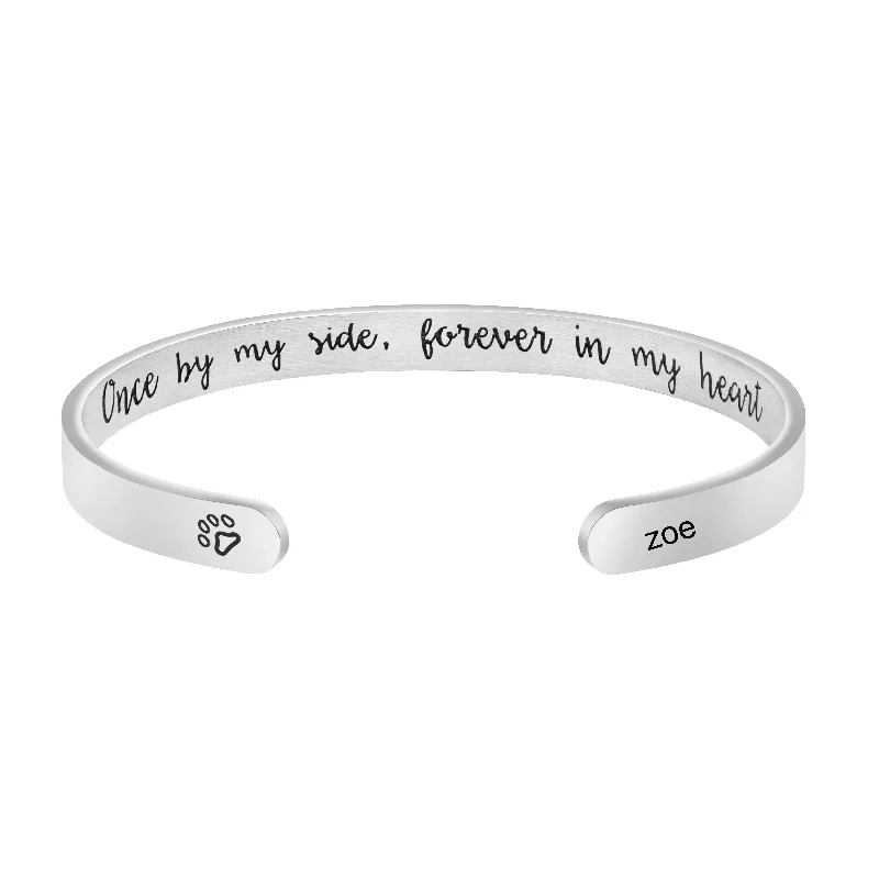 Women's Cuff Bracelets with Personalized Initials or Names for a Customized GiftZoe Pet Memorial Cuff Bracelets for Pet Lovers