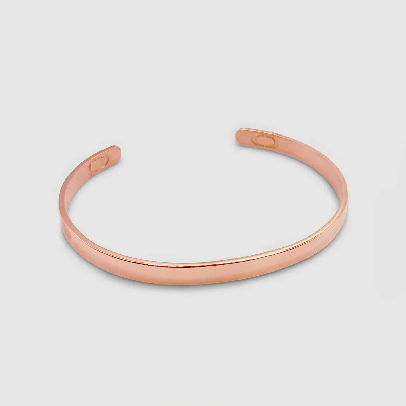 Women's Sterling Silver Cuff Bracelets with Engraved Floral Patterns for a Romantic LookClassic Cuff 5mm (Rose Gold)