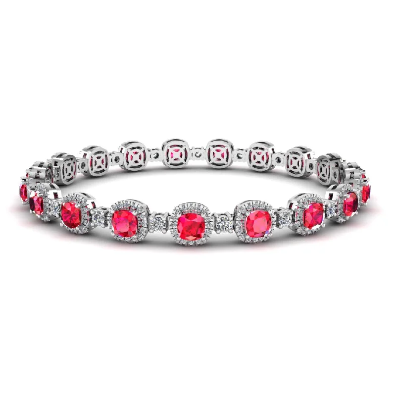 Children's Bangle Bracelets with Animal - Shaped Charms for a Cute AccessoryCushion Shape 8.5 Carat Ruby Featuring Diamond Halo Bracelet BRHACCR