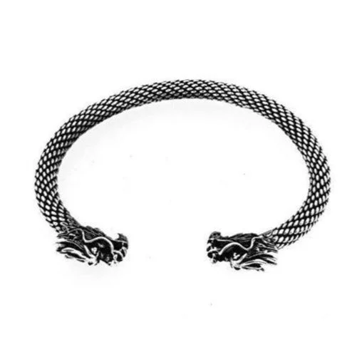 Bangle Bracelets with Adjustable Screw - Closures for a Secure FitMen's 925 Sterling Silver Dragon Bangle | Heavy Solid Silver Bracelet for Men