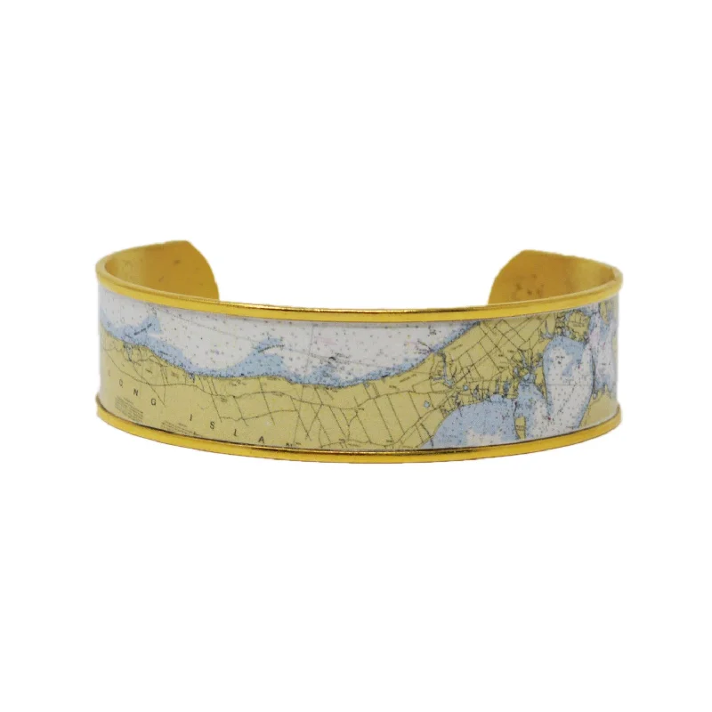 Wooden Women's Cuff Bracelets with Carved Motifs for a Natural and Artistic LookCustom Nautical Chart Cuff Bracelet