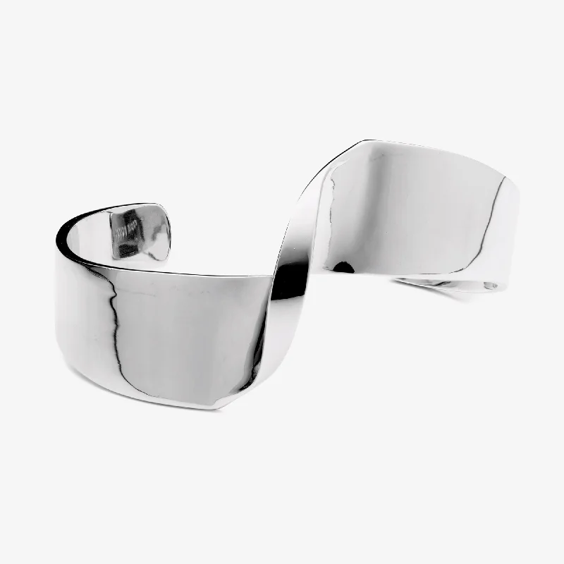 Women's Sterling Silver Cuff Bracelets with Engraved Floral Patterns for a Romantic LookTORQUE CUFF