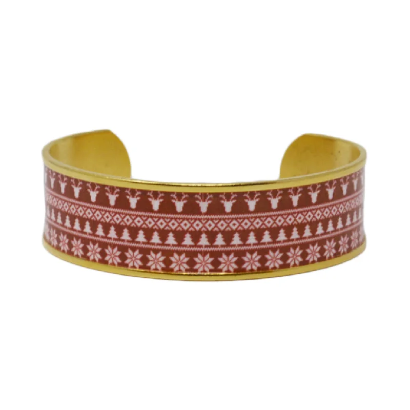 Women's Cuff Bracelets with Tassel Decorations for a Boho - Chic StyleFair Isle Cuff Bracelet