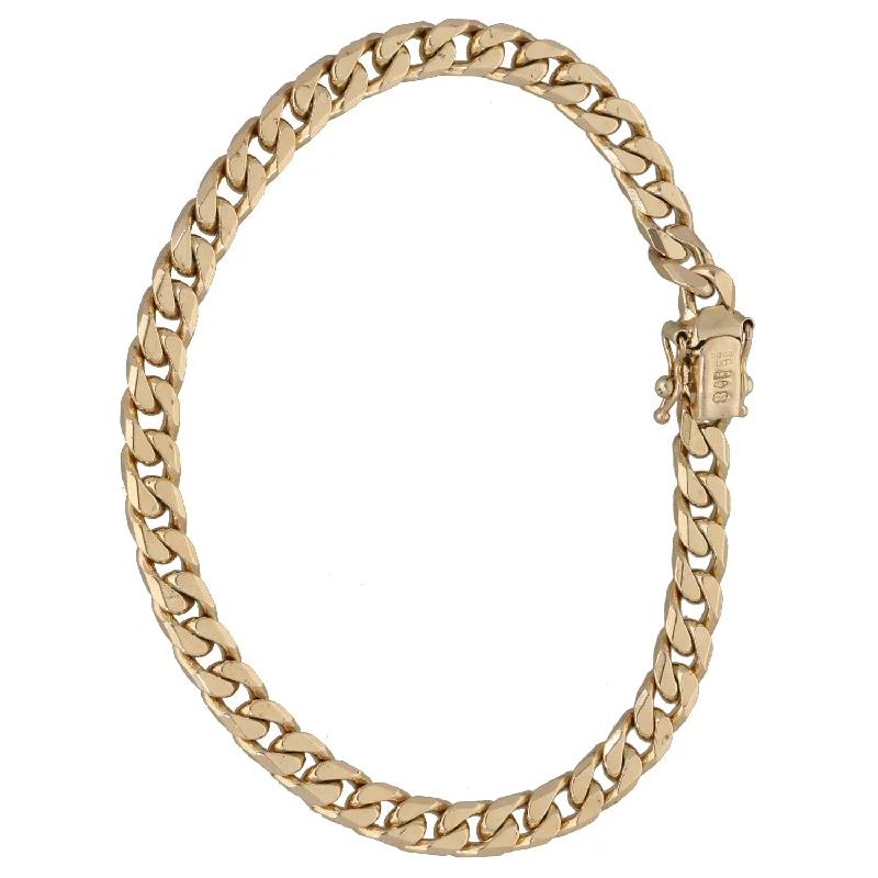 Bangle Sets with Mix - and - Match Patterns for a Versatile Accessory9ct Gold Curb Bracelet