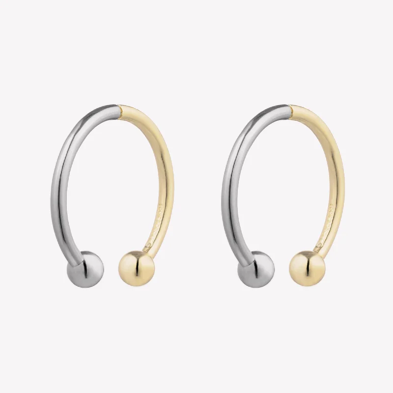 Large hoop earringsBARBELL HOOP EARRINGS  |  TWO TONE