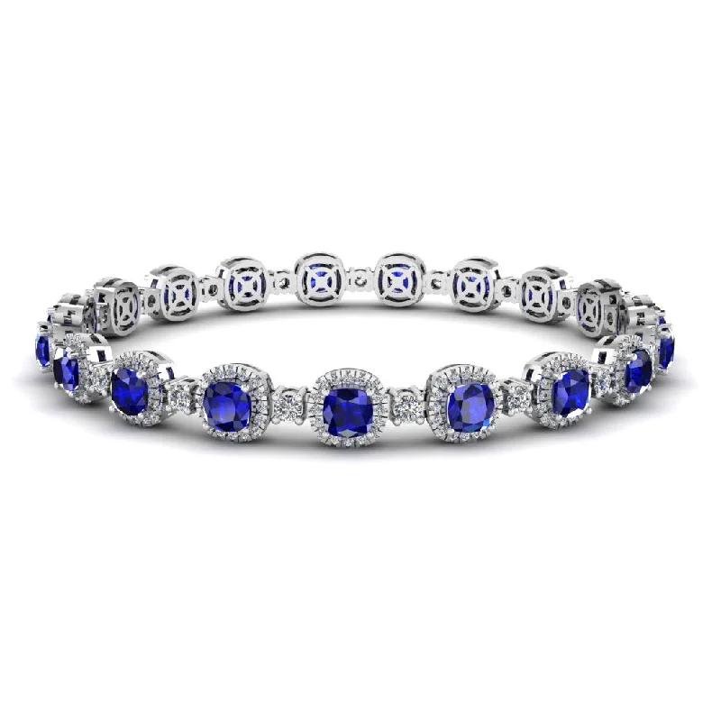 Solid Gold Bangles with Intricate Floral Engravings for a Luxurious LookCushion Shape 8.5 Carat Sapphire Featuring Diamond Halo Bracelet BRHACCS